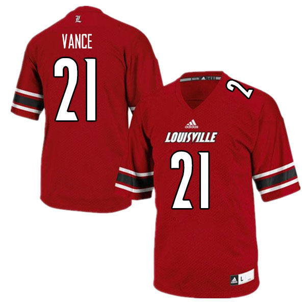 Men #21 Greedy Vance Louisville Cardinals College Football Jerseys Sale-Red - Click Image to Close